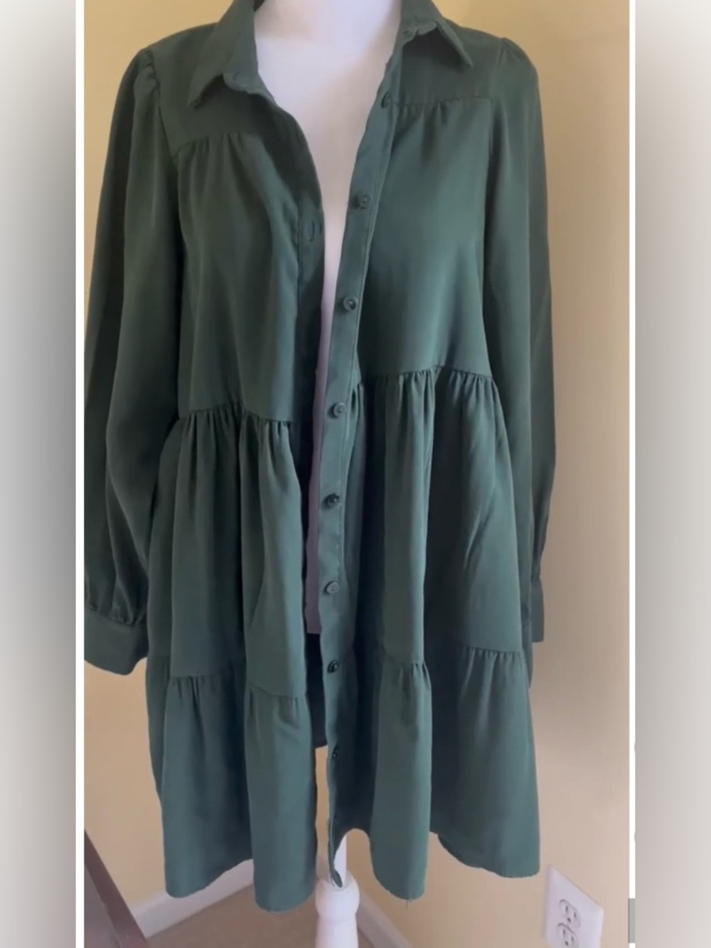 Zara Dark Green Tiered Dress